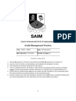 SAIM Credit Management Exam