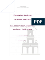 GUIA DOCENTE Biofisica y Fisica Medica 1 CURSO 2012 13