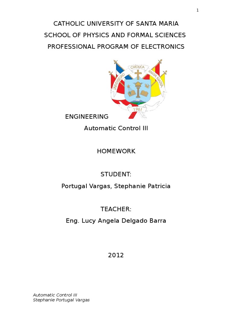 Automatic Control With MatLab | PDF | Control Theory | Electronics