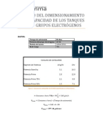 Cálculo Del Dimensionamiento de La Capacidad de Los Tanques de Los Grupos Electrógenos PDF