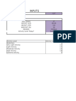 Macronutrients Calculator Excel Spreadsheet