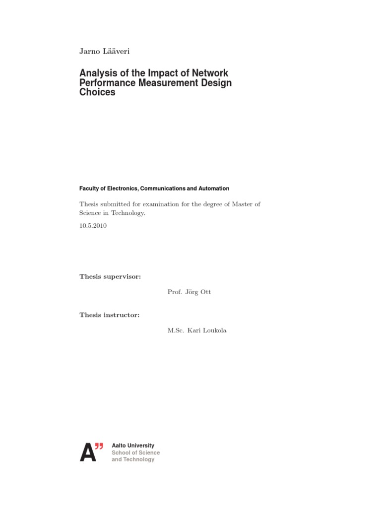Network Performance Measurement Analysis | PDF | 3 G | Computer Network