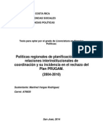 Politicas Regionales de Planificación Urbana: Caso Plan PRUGAM