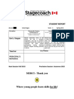 Sample Stagecoach Student Report