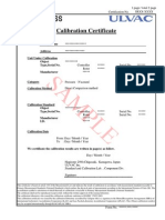 Sample: Calibration Certificate