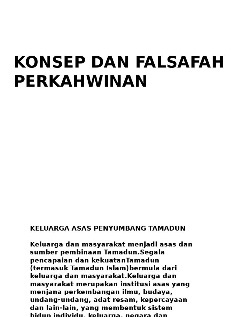 Konsep Dan Falsafah Perkahwinan Pdf