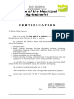 Office of The Municipal Agriculturist: Certification