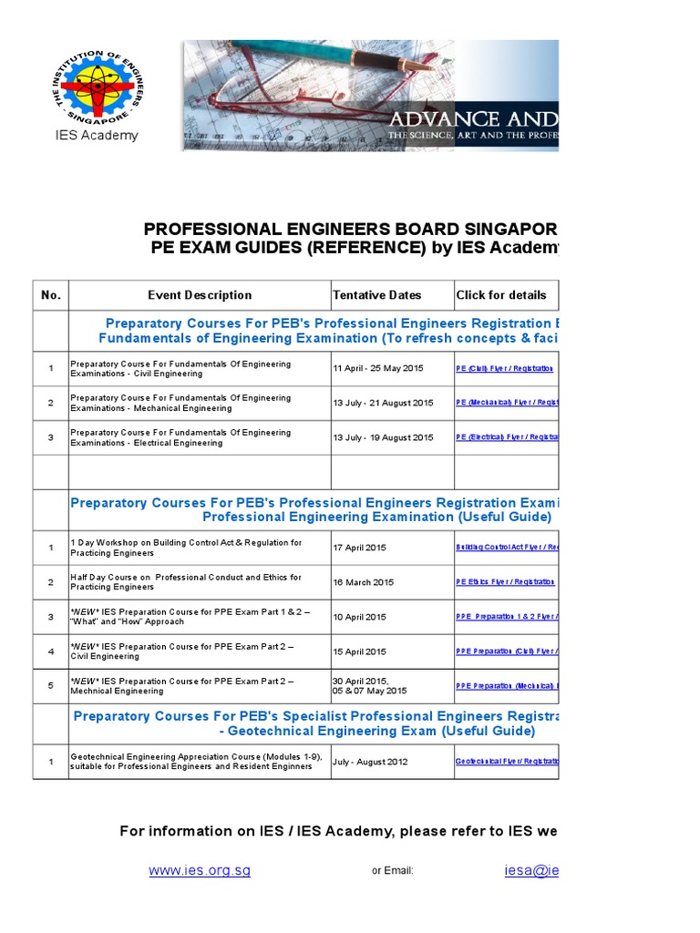IES PE Exam Preparatory Courses | PDF | Business | Technology & Engineering