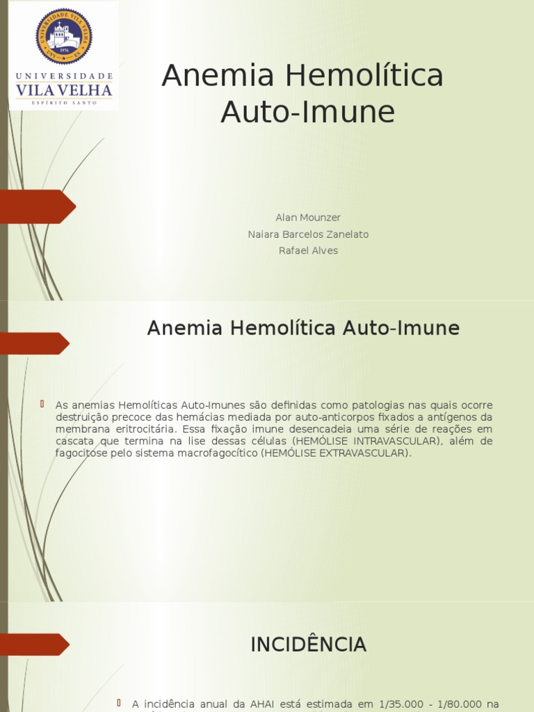 Anemia Hemolitica Autoimune | PDF | Anemia | Hemácia