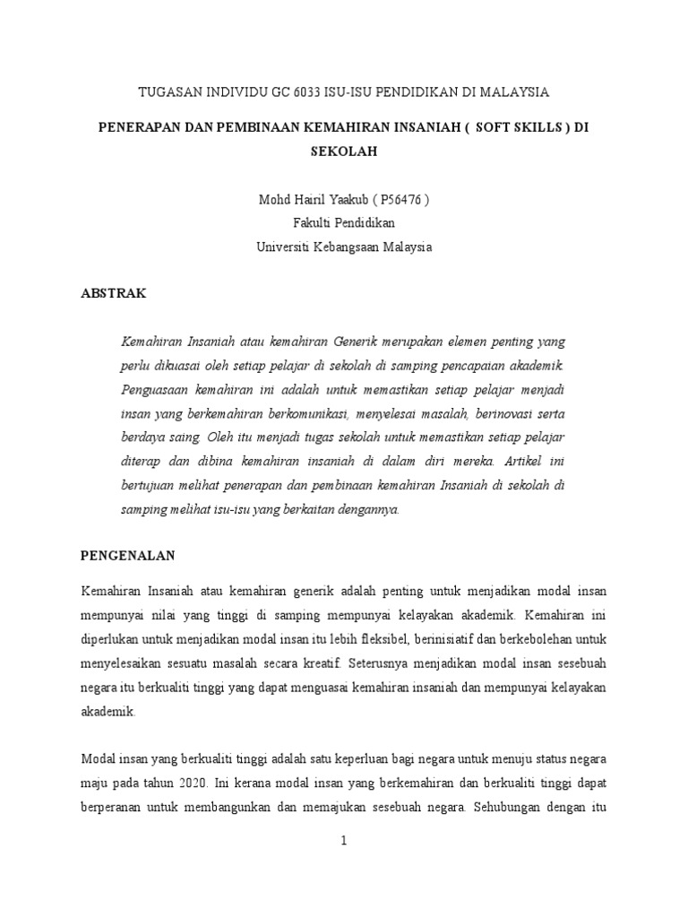 Penerapan Soft Skill Di Sekolah Pdf