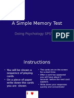 A Simple Memory Test: Doing Psychology SPSY400