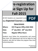 Announcement Preregistration Sign Up For Course Offering in Fall 2015