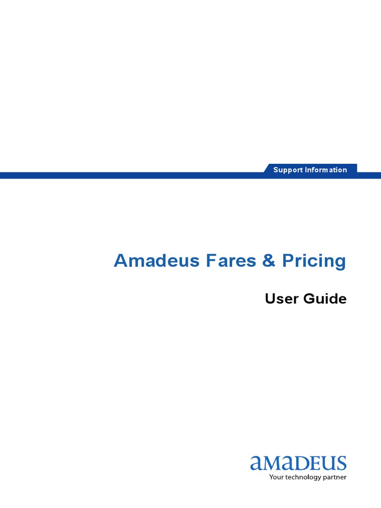 Amadeus Fares & Pricing User Guide PDF | PDF | Ticket (Admission ...