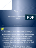 Analysis and Tools For Strategic Management