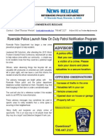 Ews Release: Riverside Police Launch New On Duty Patrol Notification Program