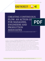 Creating Continuous Flow An Action Guide For Managers Engineers and Production Associates