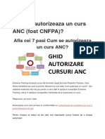 Cum Se Autorizeaza Un Curs ANC