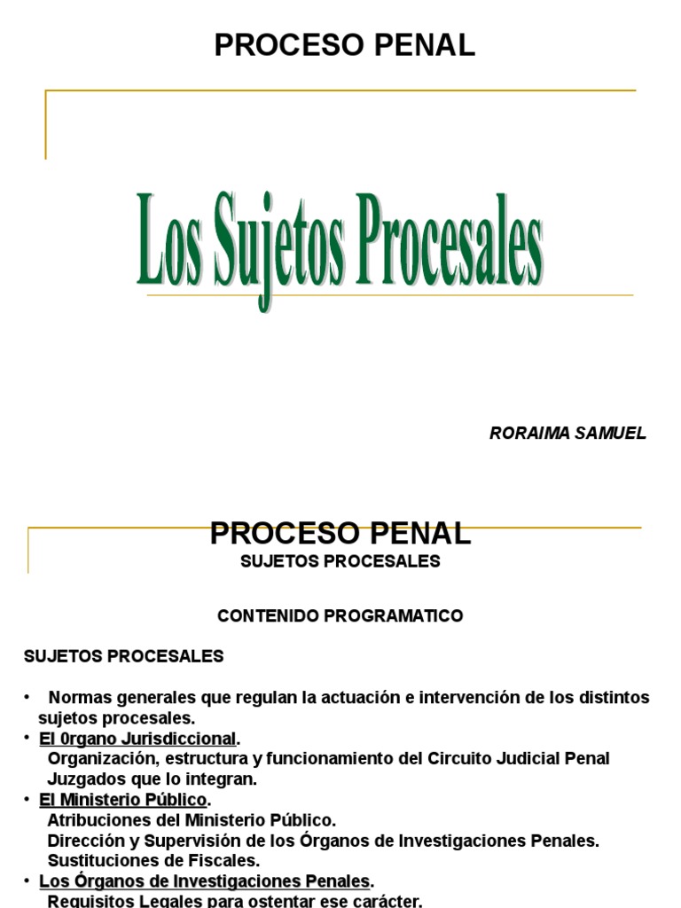 Los Sujetos Procesales Ponencia Laminas | PDF | Ley procesal ...
