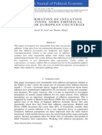 The Formation of Inflation Perceptions, Some Empirical Facts For European Countries 2011