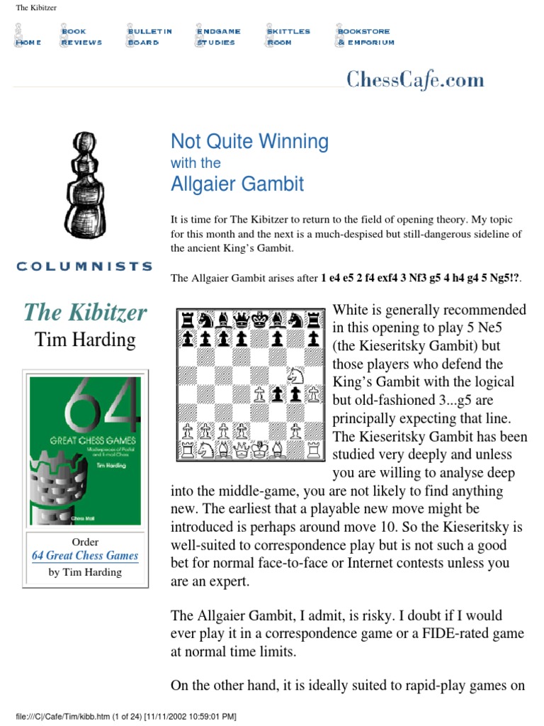 King Gambit, PDF, Chess Openings