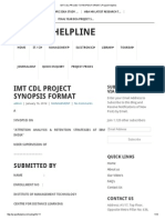 Imt CDL Project Synopsis Format