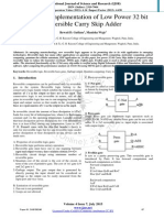 Design and Implementation of Low Power 32 Bit Reversible Carry Skip Adder