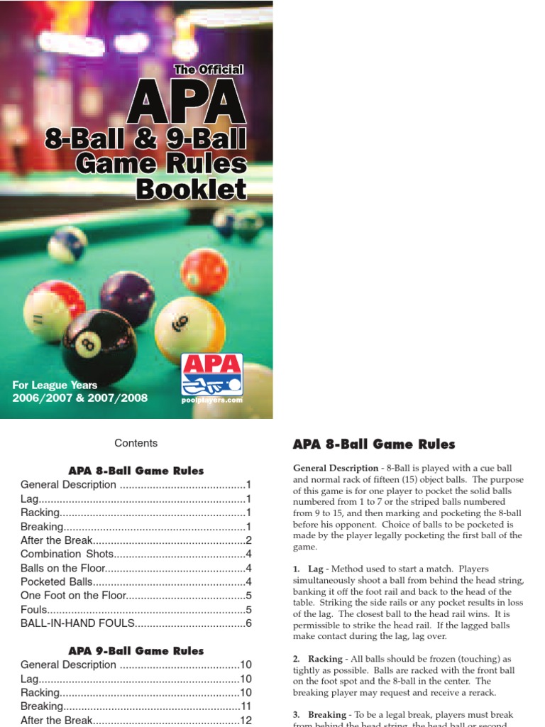 APA 89 Ball Game Rules Individual Sports Ball Games Free 30day
