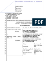 Good Morning to You Productions v. Warner/Chappell Music, No. 13-cv-4460 (S.D. Cal) : Manifold Decl ISO Πs' Ex Parte App to Have Court Consider Newly Discovered Evidence