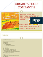 Sibarita Food Company S: Production and Control Analyse of Yellow Pepper in Paste