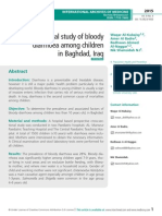 Epidemiological Study of Bloody Diarrhoea Among Children in Baghdad, Iraq