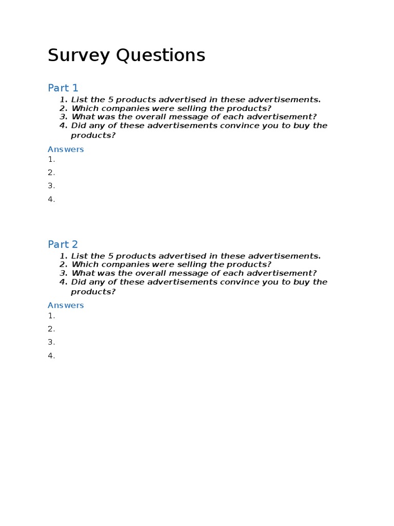Ad Effectiveness Survey | PDF