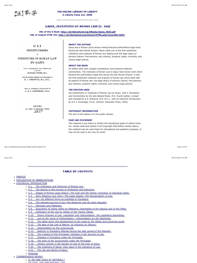 Gaius - Institutes of Roman Law | PDF | Ancient Europe | Ancient Rome