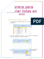 Manera para Ordenar Listas en EXCEL