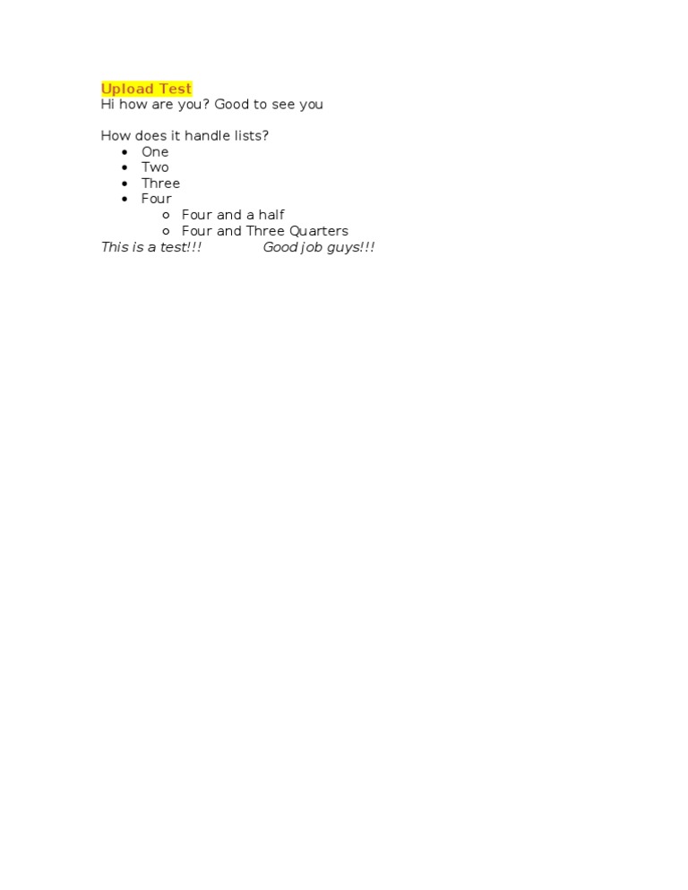 Document Upload Test Overview | PDF