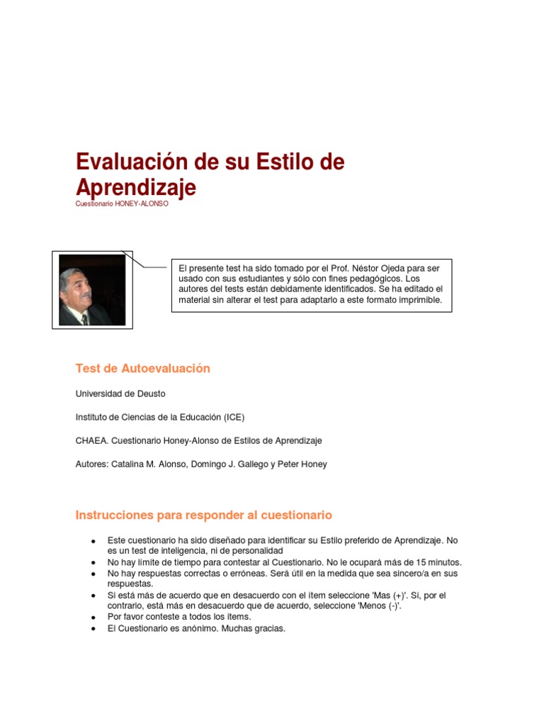Estilos Aprendizaje Honey y Alonso | PDF | Teoría | Aprendizaje
