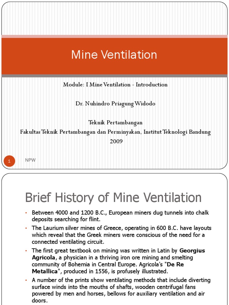 Mine Ventilation: History and Principles | PDF | Ventilation ...