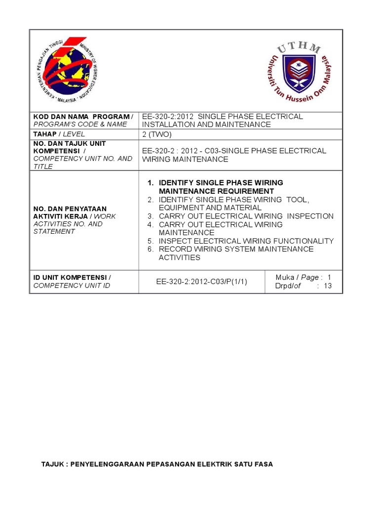 Penyelenggaraan Elektrik - Tamatan - Nota-Penerangan