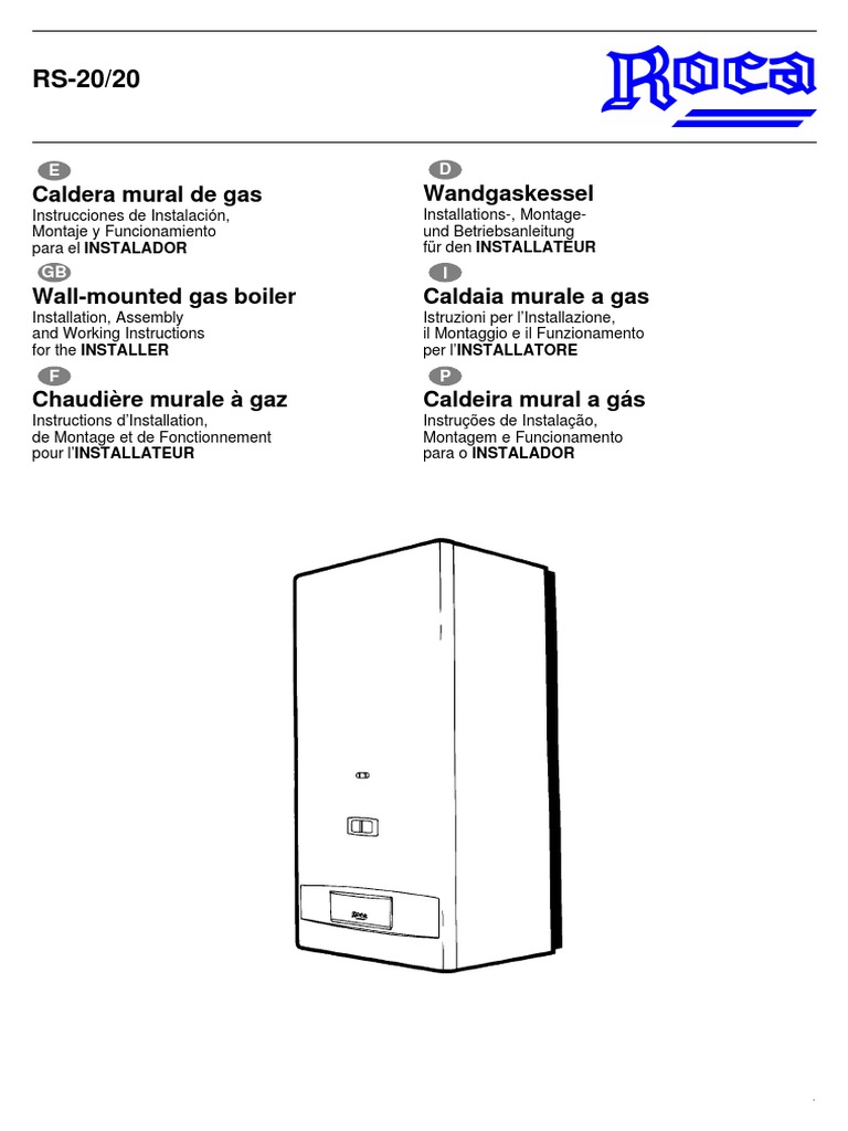 Manual instrucciones caldera roca rs 20 20f