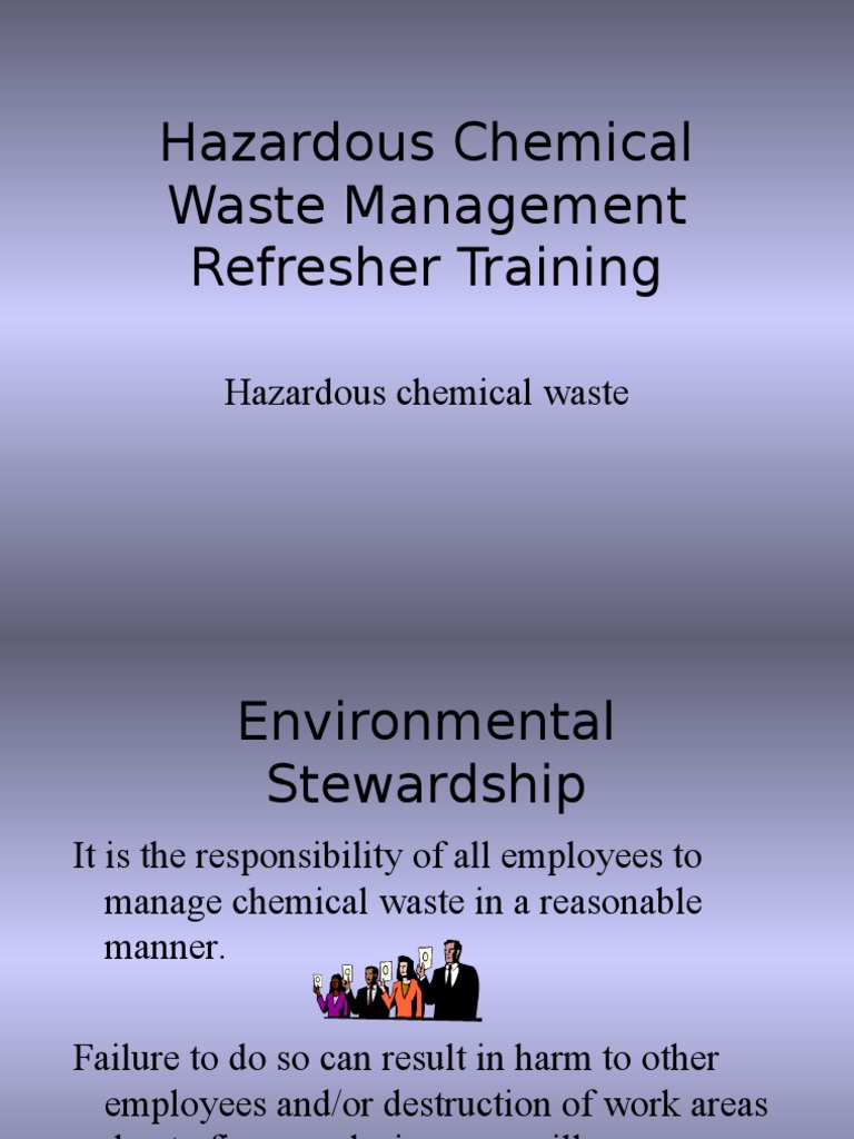 Chemical Waste Management Refresher Training PDF Hazardous Waste