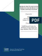 NAHBRC (2002) Domestic Hot Water System Modeling for the Design of Energy Efficient Systems