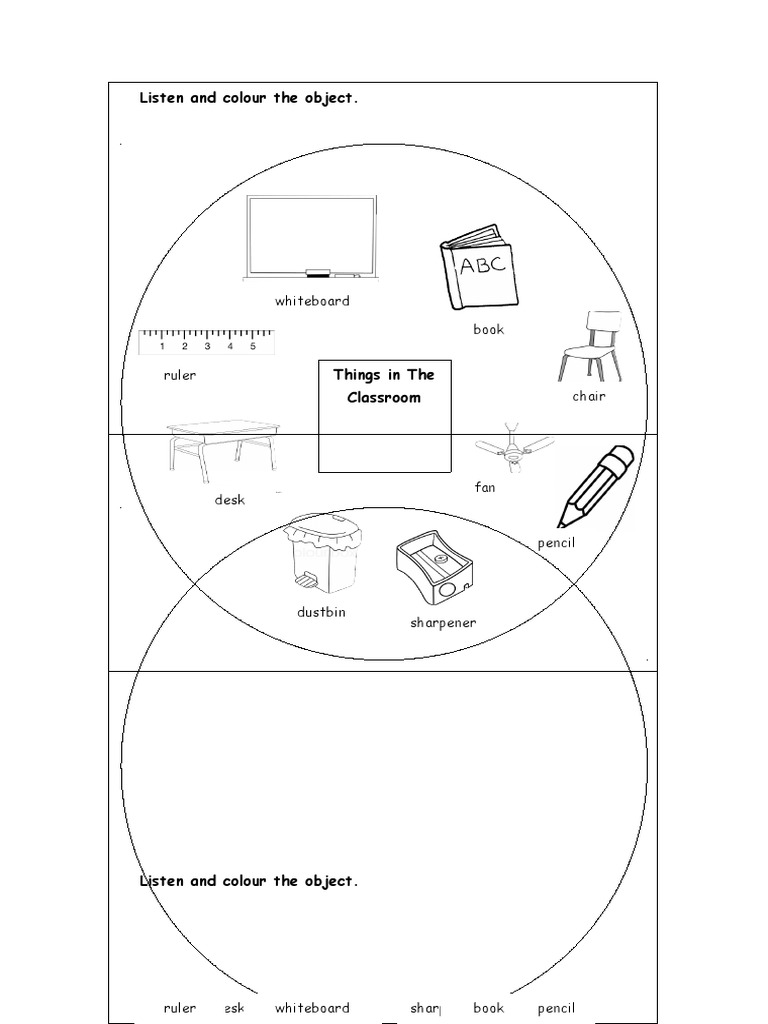 Colouring Classroom Objects | PDF | Language Arts & Discipline