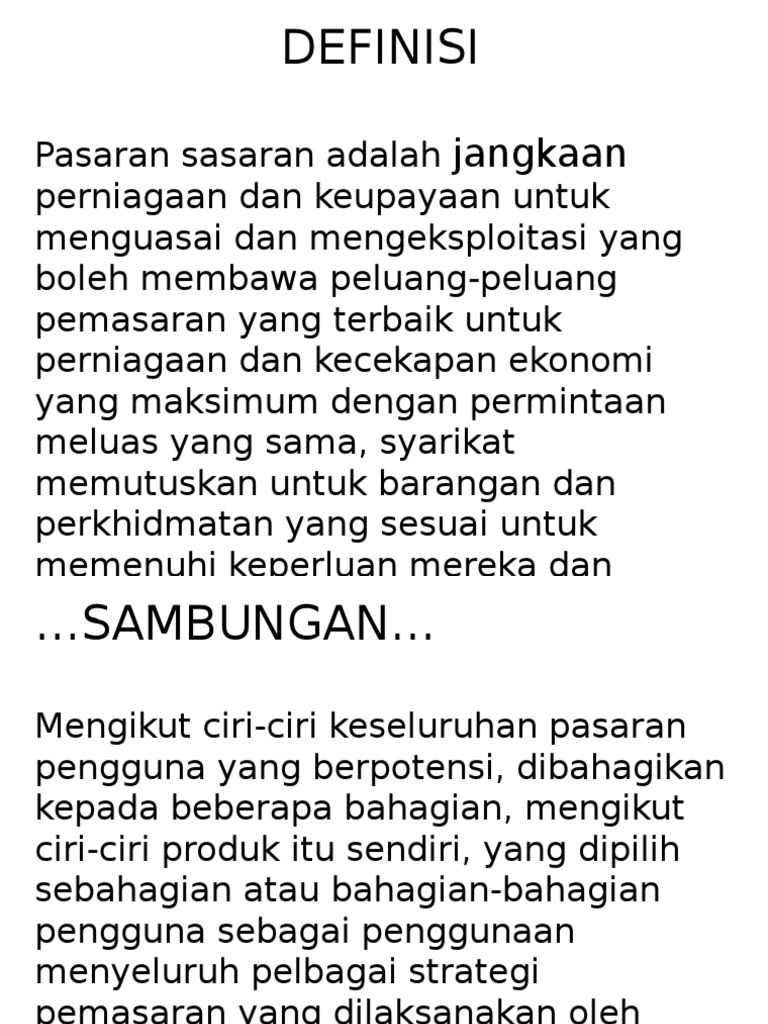 Memahami Pasaran Sasaran