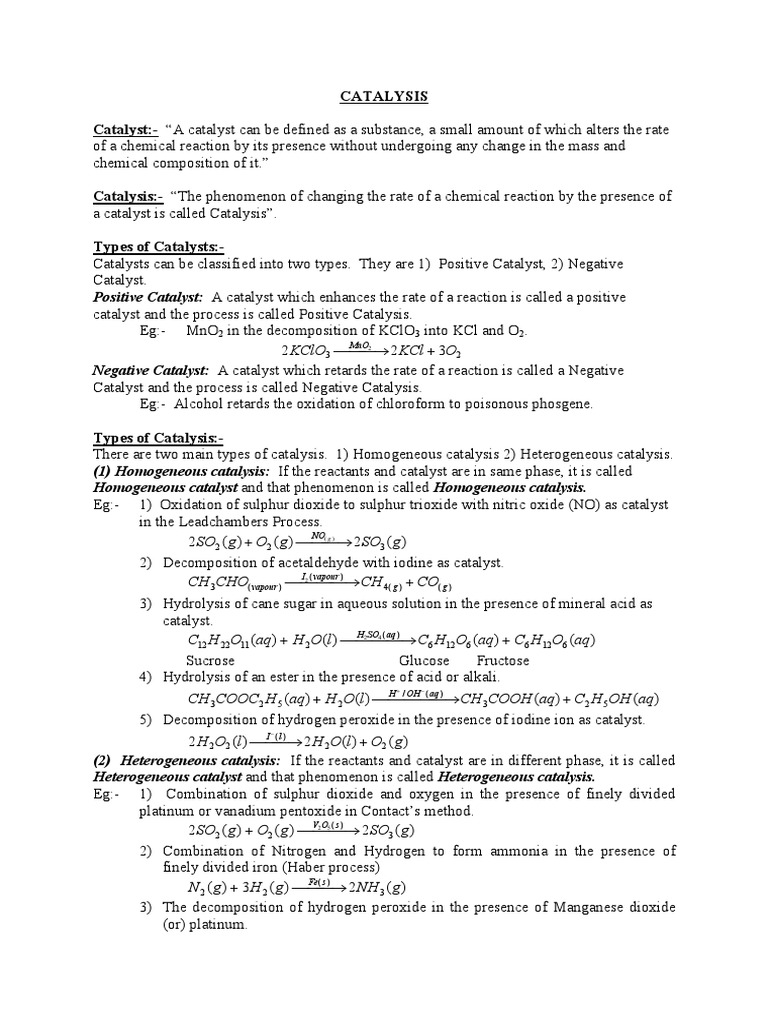 Catalysis | PDF | Catalysis | Enzyme