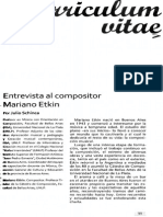 Entrevista Al Compositor Mariano Etkin, Por Julio Schinca