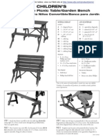 Childrens Convertible Picnic Table Garden Bench Assembly