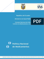 Politica de Medicamentos Ecuador 