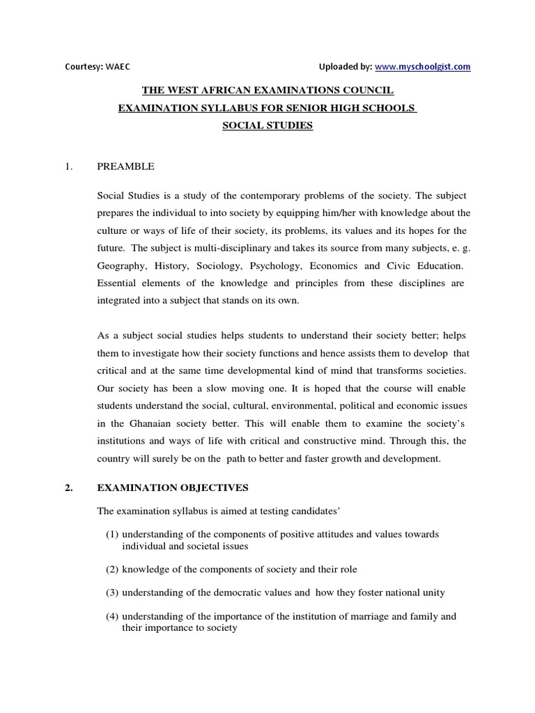 Social Studies (New) Syllabus Socialization Parenting