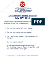 1st Summer Spelling Bee Contest