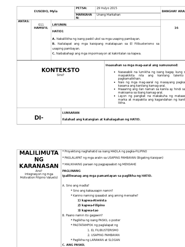 Proyekto (Mga Paskin) | PDF