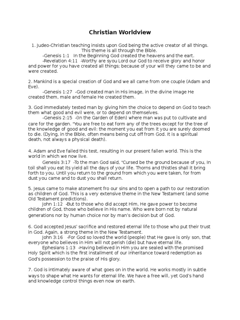 Christian Worldview | PDF | Eternal Life (Christianity) | Adam And Eve